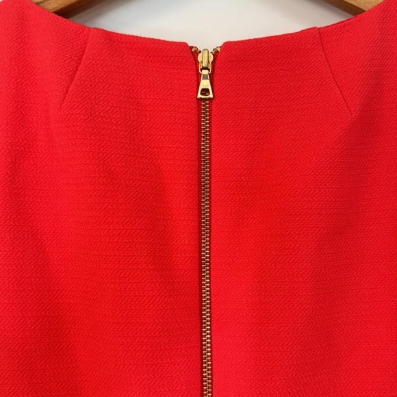Soft red J. Crew Dress business casual size 8 3/4 sleeve Gold back zipper - Picture 6 of 8